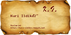 Kuri Ildikó névjegykártya